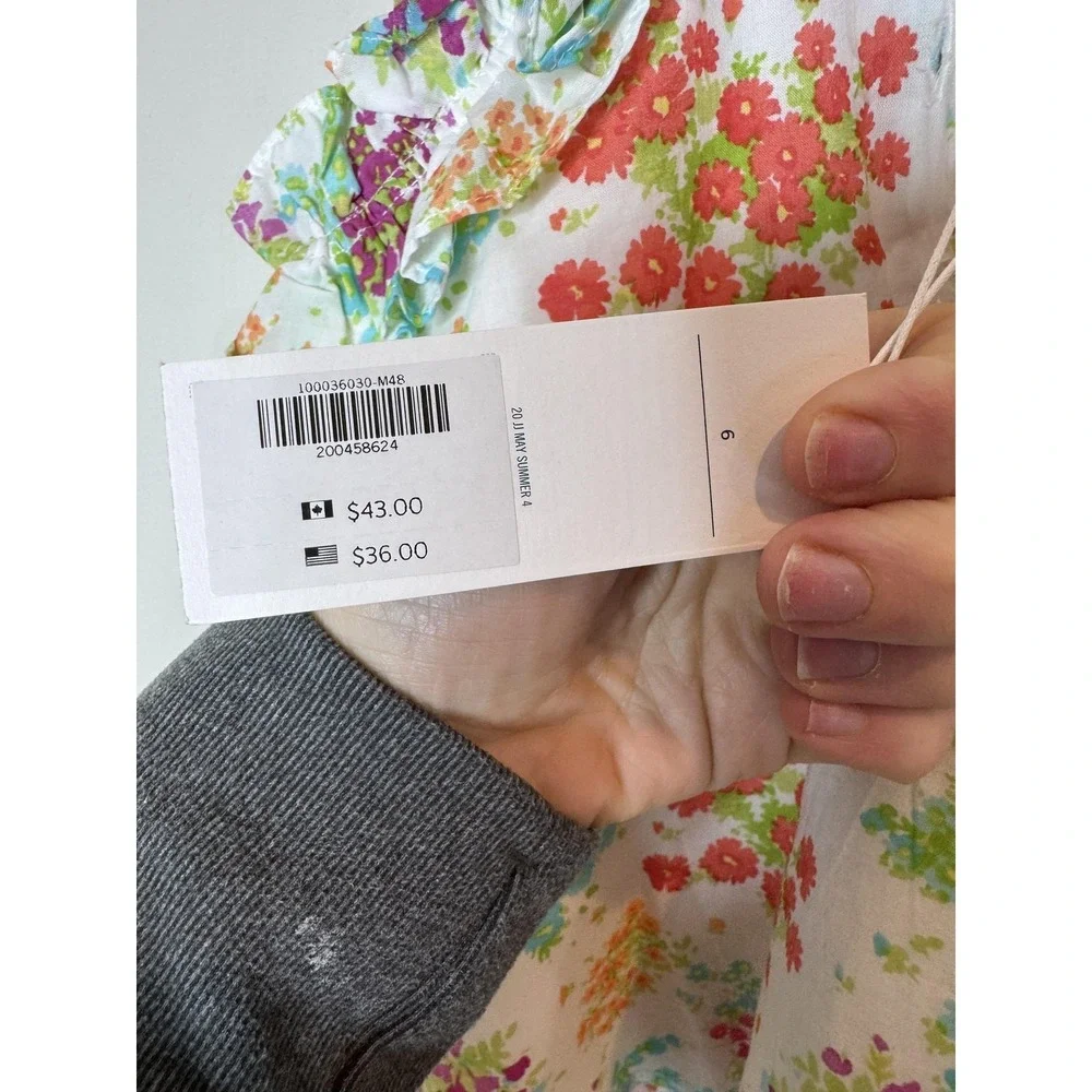 Janie And Jack Tank Top Girls 6 Multicolor Floral Ruffle Strap Camisole‎ Summer